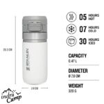 ابعاد ماگ استنلی STANLEY مدل QUICK FLIP 470ML